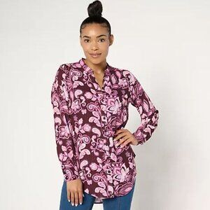 Belle by Kim Gravel Button Down Tunic Blouse NWT